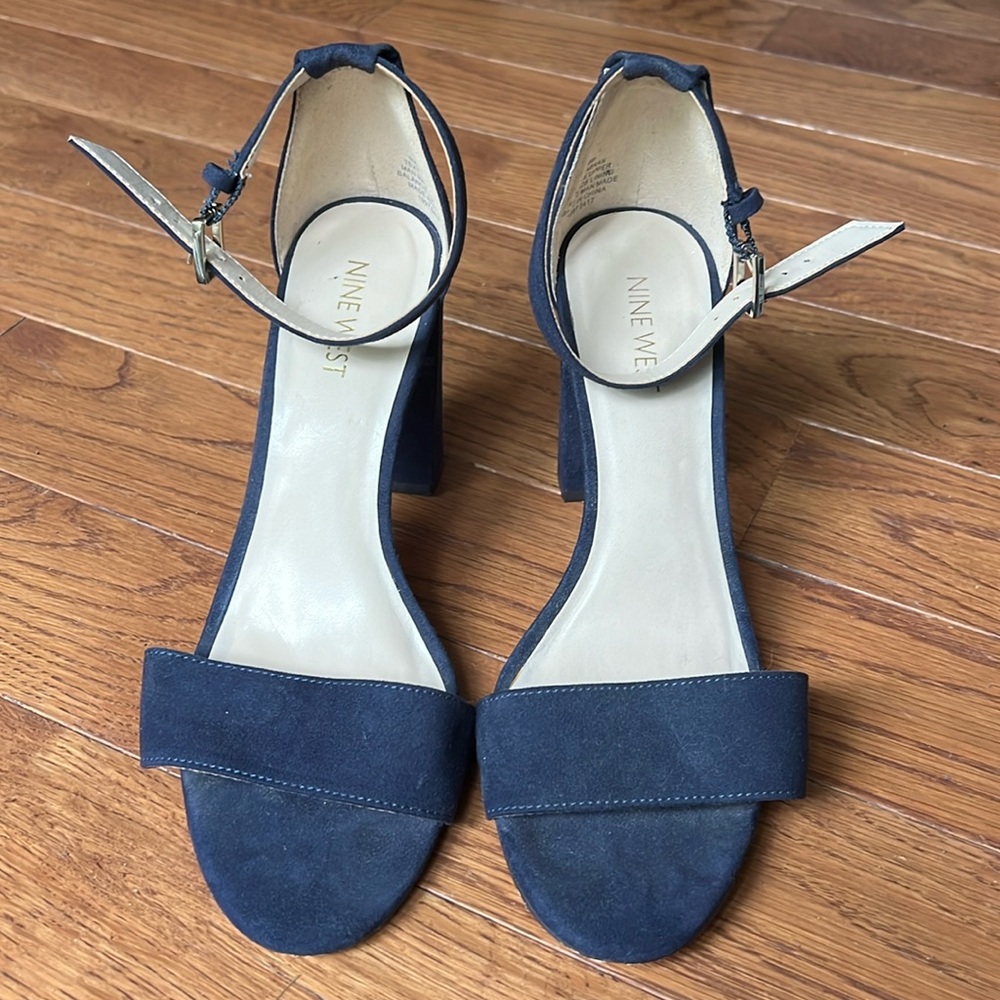 Nine West navy strap heels